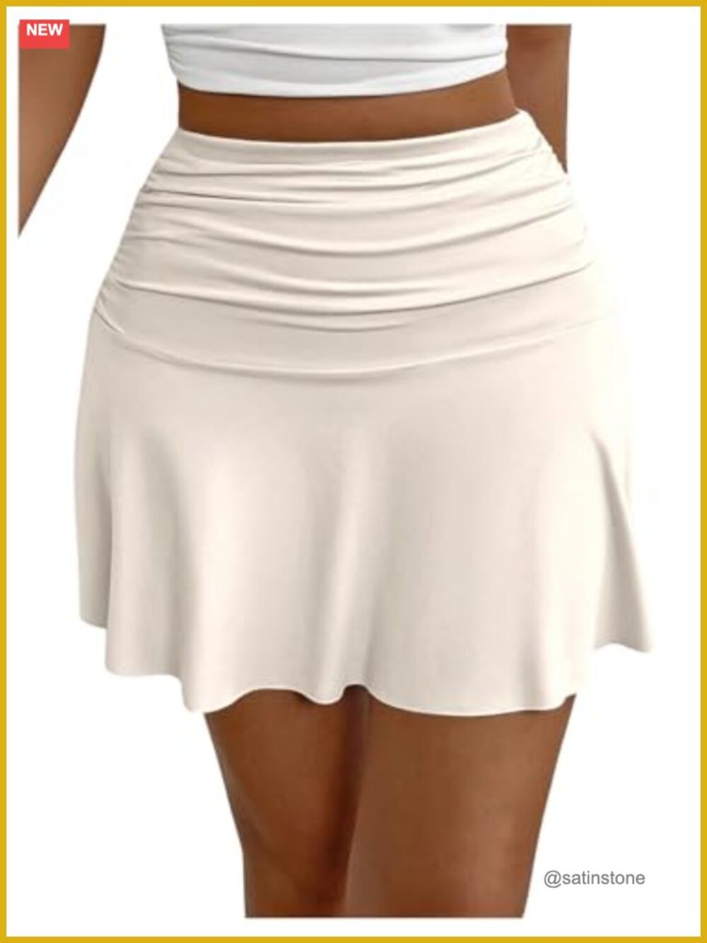 Y2K Ruched High Waist A-Line Mini Skirt, Elastic Waist, Flared
